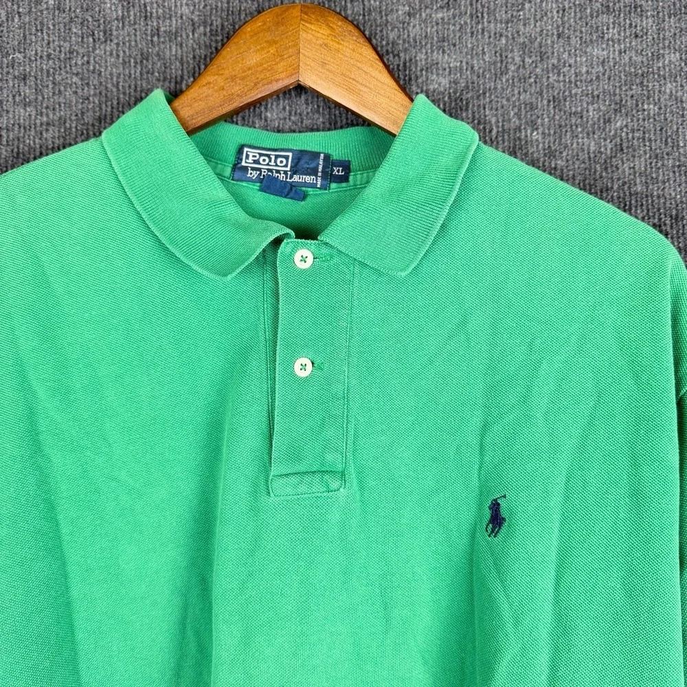 Ralph Lauren Polo Shirt Mens XL Kelly Green Short Sleeve Pique Cotton Ivy Prep